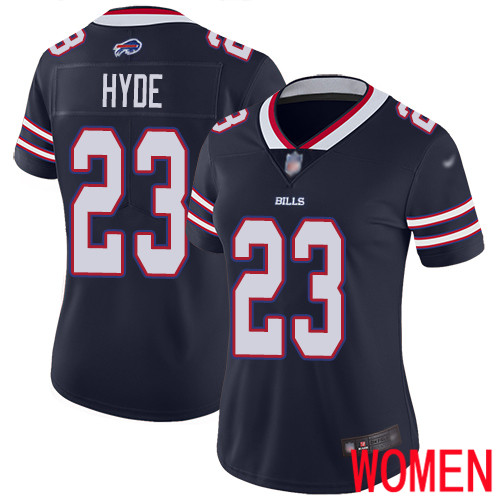 Women Buffalo Bills 23 Micah Hyde Limited Navy Blue Inverted Legend NFL Jersey